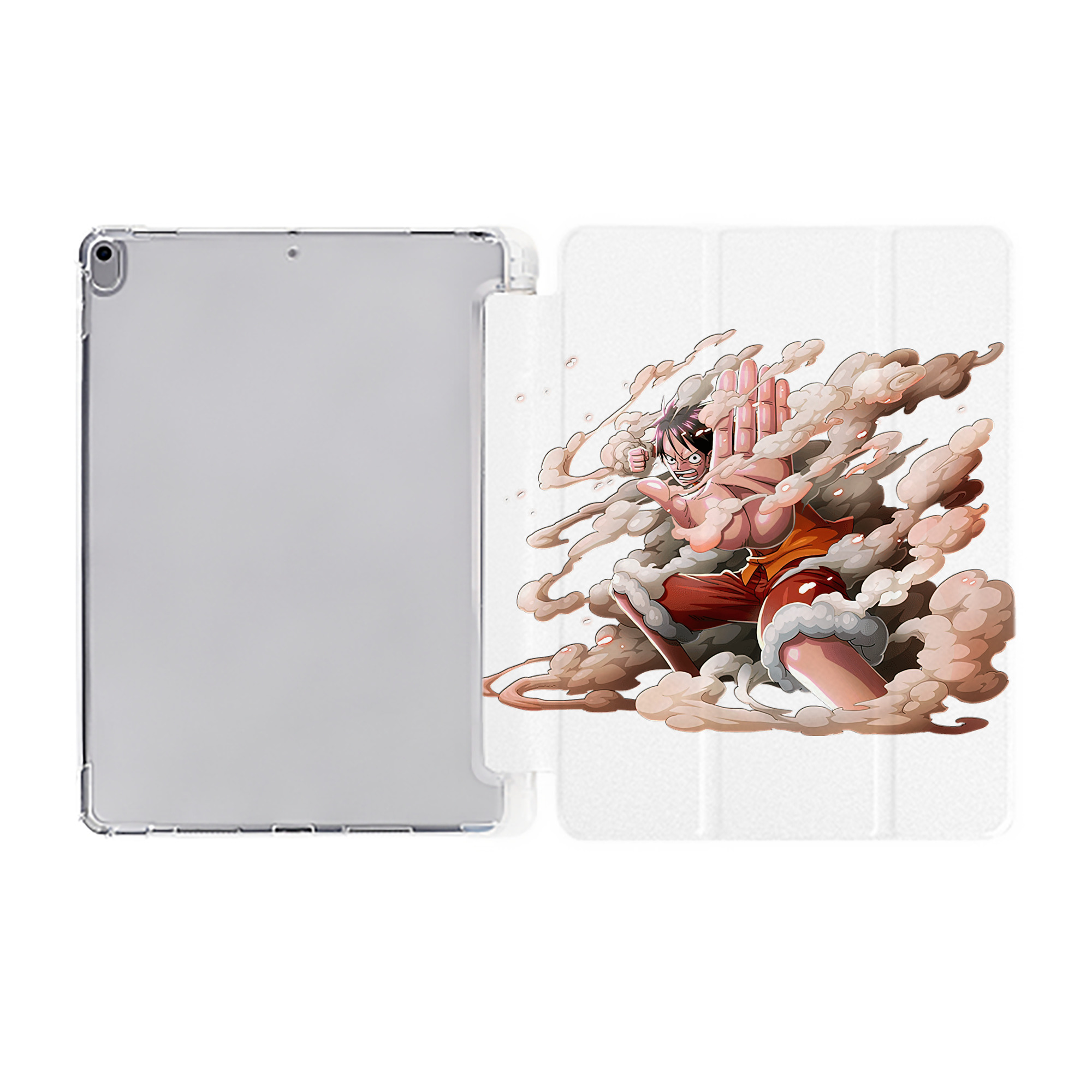 （画像用） ワンピース モンキー・D・ルフィ ONE PIECE Monkey D. Luffy IPad ケース ペン収納付き 三つ折りスタンド PUレザー×シリコン 対応機種9.5/10.5/10.9インチ